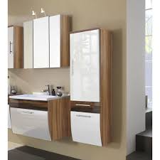 Bad Badezimmer Set Waschtisch Hochschrank Spiegelschrank Walnuss Hochglanz Weiss In 2020 Spiegelschrank Badezimmer Set Hochschrank