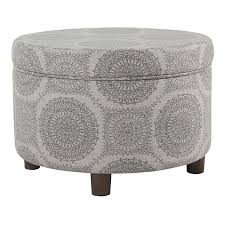 It can be a leg rest, a storage device, a coffee table or a piece of art that gives the room a focal point. Homepop Round Storage Ottoman