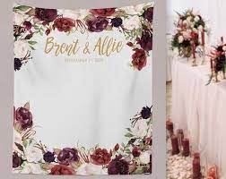 Blush And Navy Floral Wedding Backdrop For Ceremony Wedding Etsy Bridal Shower Backdrop Paper Flowers Wedding Blush Bridal Showers