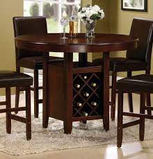 Amazon Com Counter Height Dining Table With Wine Rack Cherry Home Kitchen Counter Height Dining Table High Dining Table Dining Room Sets