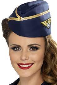 Popularized by jackie kennedy onassis in the 1960s, pillbox hats are brimless hats with a flat crown and vertical sides. Blue Gold Retro Flight Attendant Hat Candy Apple Costumes