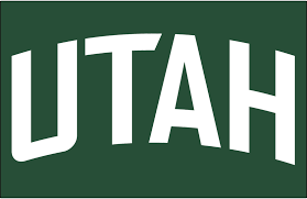The utah jazz logo has navy, green, and yellow colors and the combination of a musical note and basketball objects replacing the letter j in jazz, with the name of the state on the upper right. Utah Jazz Jersey Logo Utah Jazz Logos Utah