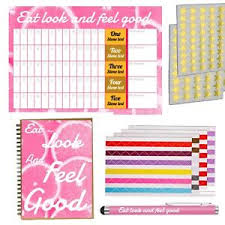 Details About 5 Stone Weight Loss Chart Food Diary Book Diet Planner Journal Slimming Set