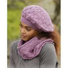 Knit on two needles, this free pattern for a woman's lace beret is a great spring look hat. Myra By Drops Design Knitted Beret And Neck Warmer With Lace Pattern Size S Xl Ritohobby Co Uk