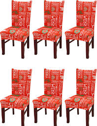 HengAi Style Chair Cover Print Merry Christmas,Stretch Slipcovers,Removable  and Washable (D, 6 pcs) : Amazon.co.uk: Home & Kitchen
