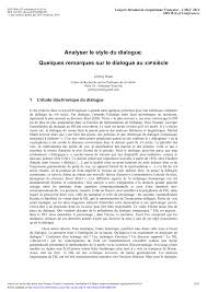 Achat 19eme siecle au meilleur prix. Pdf Analyser Le Style Du Dialogue Quelques Remarques Sur Le Dialogue Au Xixe Siecle