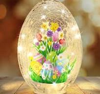Amazon.com: Glooglitter 5.75 x 5.25 x 8.25'' Easter Egg Light Crackle Easter Egg Glass Illuminated Sphere Glowing Orb Decorative Battery Operated Lamp ...