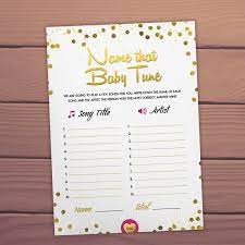 Name That Baby Tune Name The Baby Song Baby Shower Games Etsy Baby Shower Printables Boy Baby Shower Card Baby Shower Games