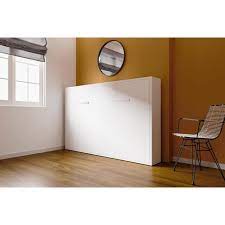 Armoire lit escamotable joy 2 places 140 x 200 pieds à retournement. Joy Armoire Lit Escamotable Horizontale 2 Places 140x190 Pieds A Retournement Automatique Blanc Cdiscount Maison