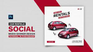 How To Design Car Rentals Social Media Banner Adobe Photoshop Tutorial Social Media Banner Photoshop Tutorial Adobe Photoshop Tutorial