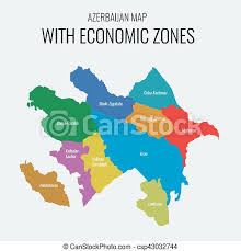 2066x2372 / 2,09 mb go to map. Azerbaijan Vector Map With Economic Zones Each Region Separately Grouped Canstock