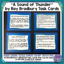 A Sound Of Thunder By Ray Bradbury Task Cards With Edita Sound Of Thunder Task Cards Ray Bradbury