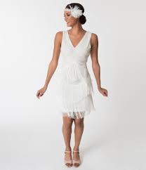 Unique Vintage 1920s White Beaded Renee Fringe Cocktail Dress Whitecocktaildress White Cocktail Dress Dresses Vintage Inspired Dresses