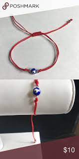 Greek Blue Eye With Red Ajustable Bracelet Blue Evil Eye Greek Blue Blue Bracelet