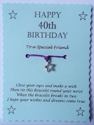 Maybe you would like to learn more about one of these? Happy 40th Birthday Wish Bracelet Keepsake Gift Friendship Etsy