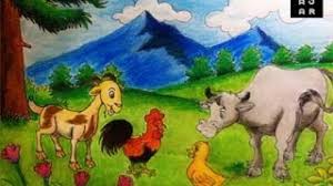 Gambar pemandangan berwarna sketsa download gambar. Cara Mewarnai Pemandangan Alam Gunung Dan Hewan Ngajar Warna Youtube