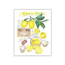 Lemon Curd Recipe Art Print Kitchen Art Watercolor Lemon Etsy Lemon Curd Recipe Kitchen Art Prints Lemon Painting