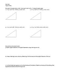 The sum of the lengths of the sides of a polygon. Right Triangle Trig Applications Worksheets Teaching Resources Tpt