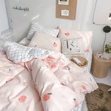 Sweet Peach Theme Comfortable Bedding Set Room Ideas Bedroom Aesthetic Bedroom Bedding Set