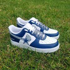 Cowboys Custom Nike Air Force 1 Etsy Dallas Cowboys Outfits Dallas Cowboys Shoes Nike Shoes Blue