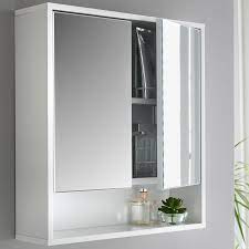Stainless steel and clear glass dimensions: Norsk High Gloss Bathroom Mirror Cabinet Bathroom B M