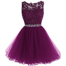 Tideclothes Short Beaded Prom Dress Tulle Applique Evening Dress Amazon Fashion Tulle Homecoming Dress Hoco Dresses Dresses For Teens