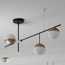 Search all products, brands and retailers of ceiling mounted linear lighting profiles: Mid Century Modern 3 Light Linear Ceiling Light On Off 3d