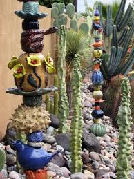 Garden Totems Artist S Collection Garden Pottery Glass Garden Art Garden Totem
