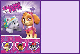 Then, using crayons or colored pencils to make a nice picture your own way. Personalised Skye Paw Patrol Invitations Greeting Cards Invitations Home Garden