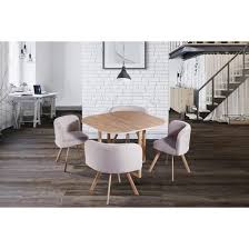 Ensemble Table 4 Chaises Encastrable Beige Flen Chaise Beige Table Et Chaises Table Salle A Manger Et Chaises