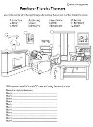Furniture There Is There Are B W Worksheets English Exercises English Classroom English Lessons For Kids