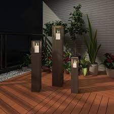 Soft glow outdoor flicker candle. Set Of 3 Garden Candle Holder For External Illumination Torch