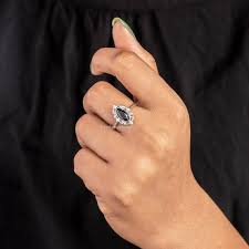 マーキスカット ブラック モアッサナイト リング、ヴィンテージ スタイル ブラック オニキス エンゲージリング、ミルグレイン アールデコ  リング、ヴィンテージ フィリグリー 14K ソリッド ゴールド リング