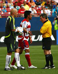 The blue card is used when calling misconduct in indoor soccer, and is big for better visibility. Penalty Card Wikipedia