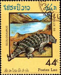 Scolosaurus Dinosaur Stamps Postage Stamp Art Postal Stamps