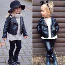 Kids Children Boys Girls Punk Leather Motorcycle Jacket Biker Coat Girls Black Jacket Kids Outfits Girls Kids Outfits