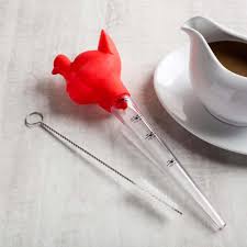 A turkey baster (aka bulb baster) is a tool designed to suction juices up from the bottom of a roasting pan, and then release those juices back out onto the joint of meat that is being roasted. Ksp Gobble Silicone Turkey Baster Red Kitchen Stuff Plus