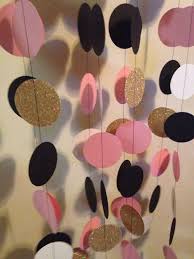 Pink Black And Gold Baby Shower Decorations Pink Black Gold Paper Garland For Wedding Baby Shower Bridal Shower Birth Bridal Shower Decorations Purple Bridal Shower Backdrop Trendy Baby Shower Ideas
