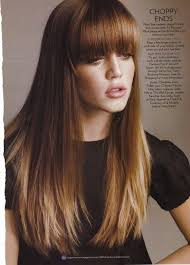 Blunt cut at the ends make hair appear thicker and always give hair a neat, clean feeling that long layers can't. Blunt Cut Long Hair Bangs Novocom Top