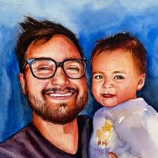 Custom Babyportrait From Photo,,watercolor Portrait Custom Child Portrait  Digital Portrait Custom Portrait Painting Children Portrait Family