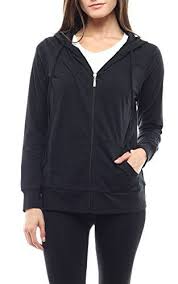 Zip Up Cotton Hoodie Lightweight Jackets With Ettellut Hair Band Black L Cotton Hoodie Lightweight Jacket Hoodies Womens