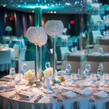 16 Tall Silver Sleek Pillar Crystal Votive Tealight Candle Holder With Images Candle Holders Wedding Centerpieces Candle Holders Wedding Candle Centerpieces