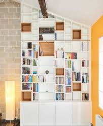 Bibliotheque Sur Mesure Camber Salon Sous Toit Echelle