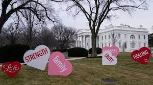 Jill biden is finding a way to spread cheer this valentine's day. Jill Biden Puts Giant Hearts On Wh Lawn For Valentine S Day