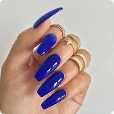 Celebrities like cardi b and rihanna flaunt their coffin nail designs on social media. 20 Attractive Blue Navy Blue And Royal Blue Coffin Nails To Try This Year Page 13 Of 20 Babemar Vogue Blue Nails Blue Coffin Nails Dark Blue Nails