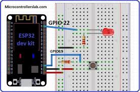 Push Button With Esp32 Gpio Pins As Digital Input Diy Home Automation Digital Push