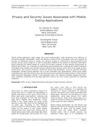 However, due to the recency of the phenomenon, some gaps in the existing research can be. Pdf Privacy And Security Issues Associated With Mobile Dating Applications
