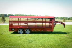 20 Foot Red Livestock Trailer With Metal Top Livestock Trailers Cattle Trailers Trailer