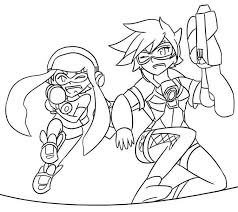 Splatoon And Overwatch Tracer Coloring Page Pokemon Coloring Pages Overwatch Tracer Bear Coloring Pages