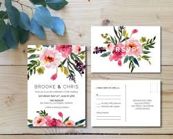 Druckbare Hochzeit Einladung Set Hochzeitseinladung Rsvp Postkarte Aquarell Modern Floral Bota Hochzeitseinladung Karte Hochzeit Einladungen Hochzeit